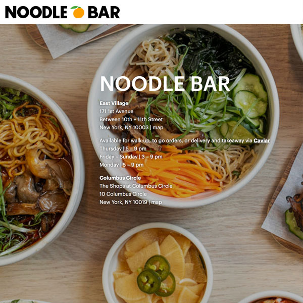 Cornelia Street brand marketing, Momofuku noodle bar